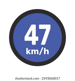 Speed limit sign 47 km h icon vector illustration sign background