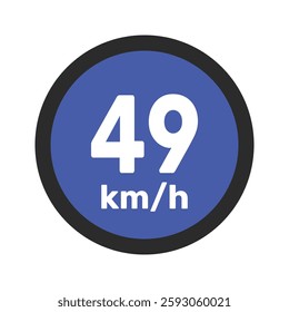 Speed limit sign 49 km h icon vector illustration sign background