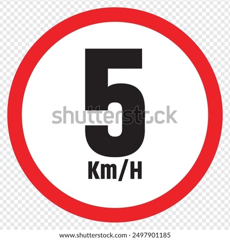  Speed limit sign 5 km h icon . vector illustration. eps 10