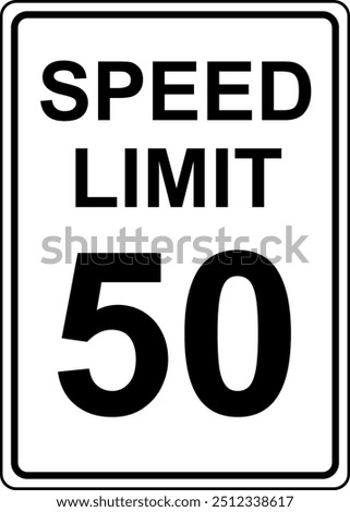 Speed Limit Sign 50 Vector