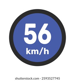 Speed limit sign 56 km h icon vector illustration sign background