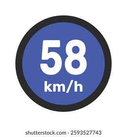 Speed limit sign 58 km h icon vector illustration sign background