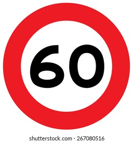 speed limit sign 60. vector illustration