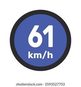 Speed limit sign 61 km h icon vector illustration sign background