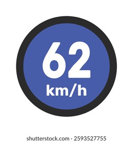 Speed limit sign 62 km h icon vector illustration sign background