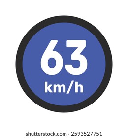 Speed limit sign 63 km h icon vector illustration sign background