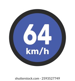 Speed limit sign 64 km h icon vector illustration sign background