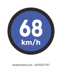 Speed limit sign 68 km h icon vector illustration sign background