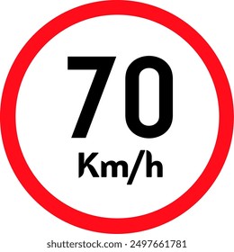 Speed Limit Sign 70 Km