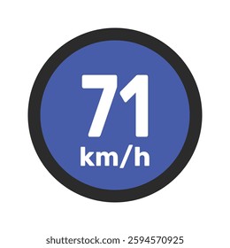 Speed limit sign 71 km h icon vector illustration sign background