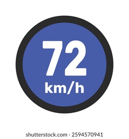 Speed limit sign 72 km h icon vector illustration sign background