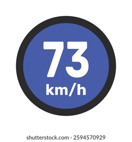 Speed limit sign 73 km h icon vector illustration sign background