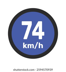 Speed limit sign 74 km h icon vector illustration sign background