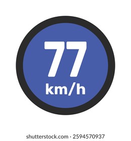 Speed limit sign 77 km h icon vector illustration sign background