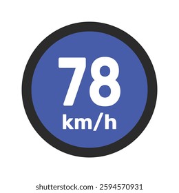 Speed limit sign 78 km h icon vector illustration sign background