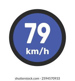 Speed limit sign 79 km h icon vector illustration sign background