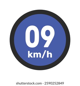Speed limit sign 9 km h icon vector illustration sign background