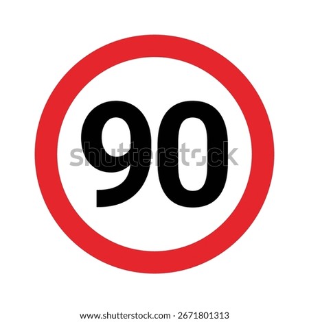 Speed limit sign 90 km h icon. Road signs with speed limit warnings. depicting speed limits ranging. Circular road signs. traffic sign. the way forward symbol