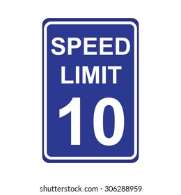 Speed Limit Sign  Blue
