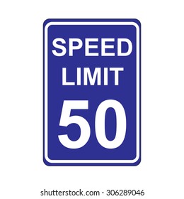 Speed Limit Sign  Blue