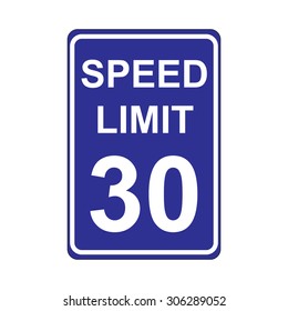 Speed Limit Sign  Blue