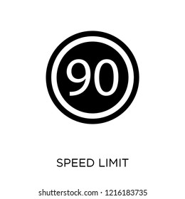 Speed limit sign icon. Speed limit sign symbol design from Traffic signs collection. Simple element vector illustration on white background.