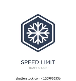 Speed limit sign icon. Trendy flat vector Speed limit sign icon on white background from traffic sign collection, vector illustration can be use for web and mobile, eps10