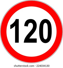 Speed limit sign number hundred and twenty 120 vector