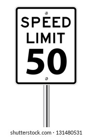 Speed Limit Sign On White