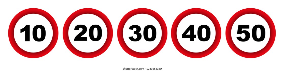 speed limit sign on white background	