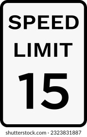 Speed limit sign on white background.