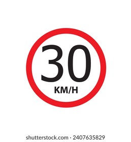 speed limit sign on white background