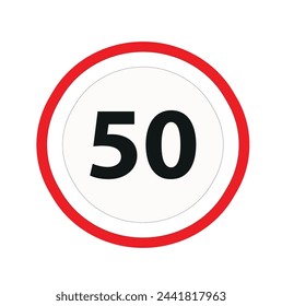 speed limit sign on white background