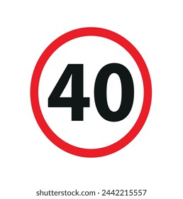 speed limit sign on white background