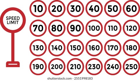 speed limit sign on white background
