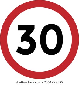Signo de límite de velocidad sobre fondo blanco
