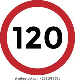 Signo de límite de velocidad sobre fondo blanco

