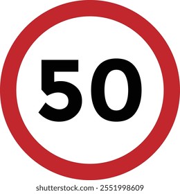 speed limit sign on white background
