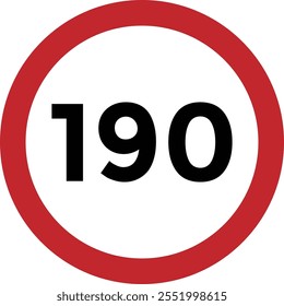 Signo de límite de velocidad sobre fondo blanco
