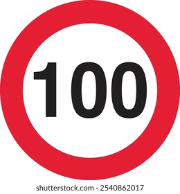 Speed Limit Sign - Red Circle with White Background and Black Numerals