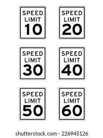 Speed Limit Sign Set - Vector