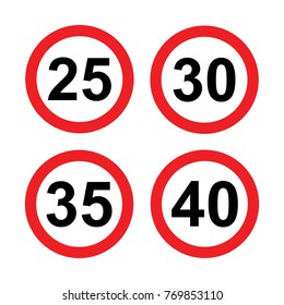 Speed Limit Sign St 25 - 40 Mph