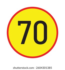 Speed limit sign with trees behind. Maximum ninety kilometers per hour. Safety on road background. White round sign red border line. Traffic ticket background. Speeding fine IN EPS 10.