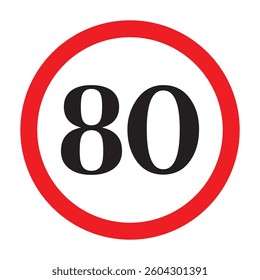 Speed limit sign with trees behind. Maximum ninety kilometers per hour. Safety on road background. White round sign red border line. Traffic ticket background. Speeding fine IN EPS 10.