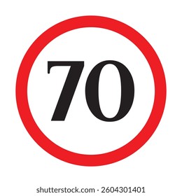 Speed limit sign with trees behind. Maximum ninety kilometers per hour. Safety on road background. White round sign red border line. Traffic ticket background. Speeding fine IN EPS 10.