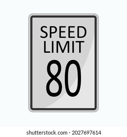 Speed Limit Sign. Warning Symbol When Drive Vehicle  - Vector.