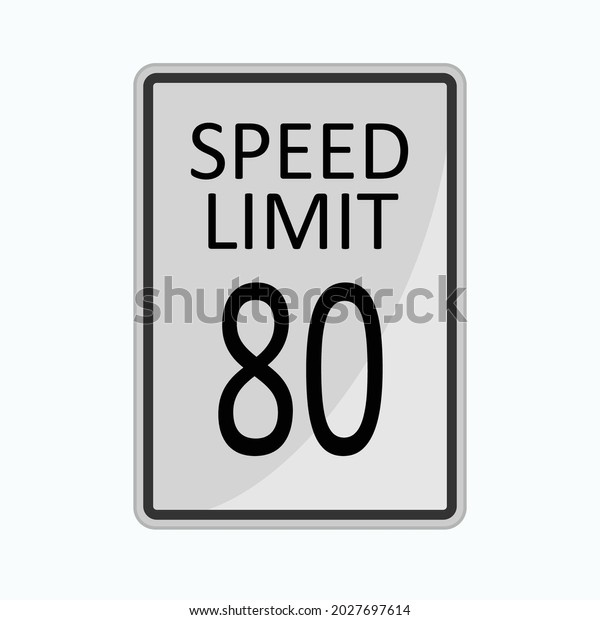 Speed Limit Sign. Warning Symbol When Drive\
Vehicle  - Vector.