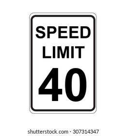 Speed Limit Sign  White