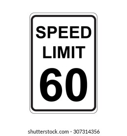 Speed Limit Sign  White