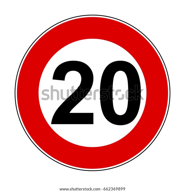 Speed Limit Signs 20 Km Stock Stock Vector (Royalty Free) 662369899